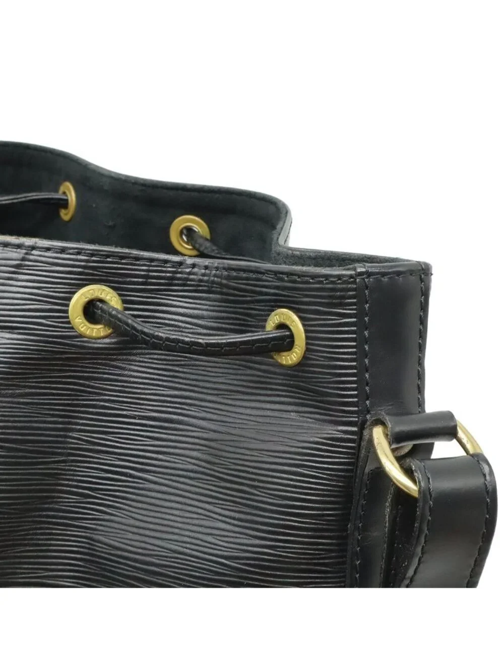 Louis Vuitton Epi Noe Shoulder Bag Drawstring Noir Black Gold